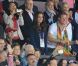 Kate Middleton, le prince William et le prince Harry ont exulté le 5 août 2012 au stade olympique lors du sacre d'Usain Bolt aux JO de Londres, vainqueur du 100m en 9"63.
