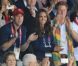 Kate Middleton, le prince William et le prince Harry ont vibré le 5 août 2012 au stade olympique lors du sacre d'Usain Bolt aux JO de Londres, vainqueur du 100m en 9"63.