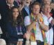 Kate Middleton, le prince William et le prince Harry ont exulté le 5 août 2012 au stade olympique lors du sacre d'Usain Bolt aux JO de Londres, vainqueur du 100m en 9"63.