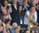Kate Middleton, le prince William et le prince Harry ont exulté le 5 août 2012 au stade olympique lors du sacre d'Usain Bolt aux JO de Londres, vainqueur du 100m en 9"63.