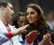 Kate Middleton lors des finales de gymnastique du 5 août 2012 aux Jeux olympiques de Londres, à la Greenwich Arena.