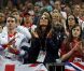 Kate Middleton lors des finales de gymnastique du 5 août 2012 aux Jeux olympiques de Londres, à la Greenwich Arena.