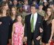 Sylvester Stallone avec sa femme Jennifer Flavin et leurs filles lors de l'avant-première à Londres d'Expendables 2 le 13 août 2012