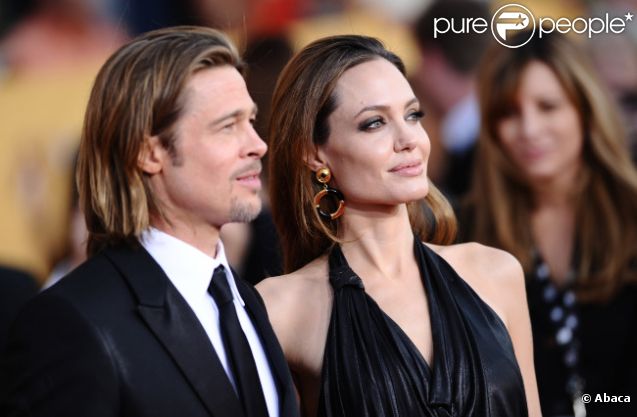 Brad Pitt et Angelina Jolie en janvier 2012.