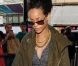 Rihanna à la gare de King Cross San Pancras, quitte Londres pour rejoindre Paris par l'Eurostar. Le 1er septembre 2012.