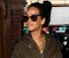 Rihanna à la gare de King Cross San Pancras, quitte Londres pour rejoindre Paris par l'Eurostar. Le 1er septembre 2012.