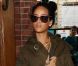 Rihanna à la gare de King Cross San Pancras, quitte Londres pour rejoindre Paris par l'Eurostar. Le 1er septembre 2012.