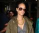 Rihanna à la gare de King Cross San Pancras, quitte Londres pour rejoindre Paris par l'Eurostar. Le 1er septembre 2012.