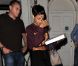 Radieuse, Rihanna sort du studio d'enregistrement à Londres le 8 septembre 2012
