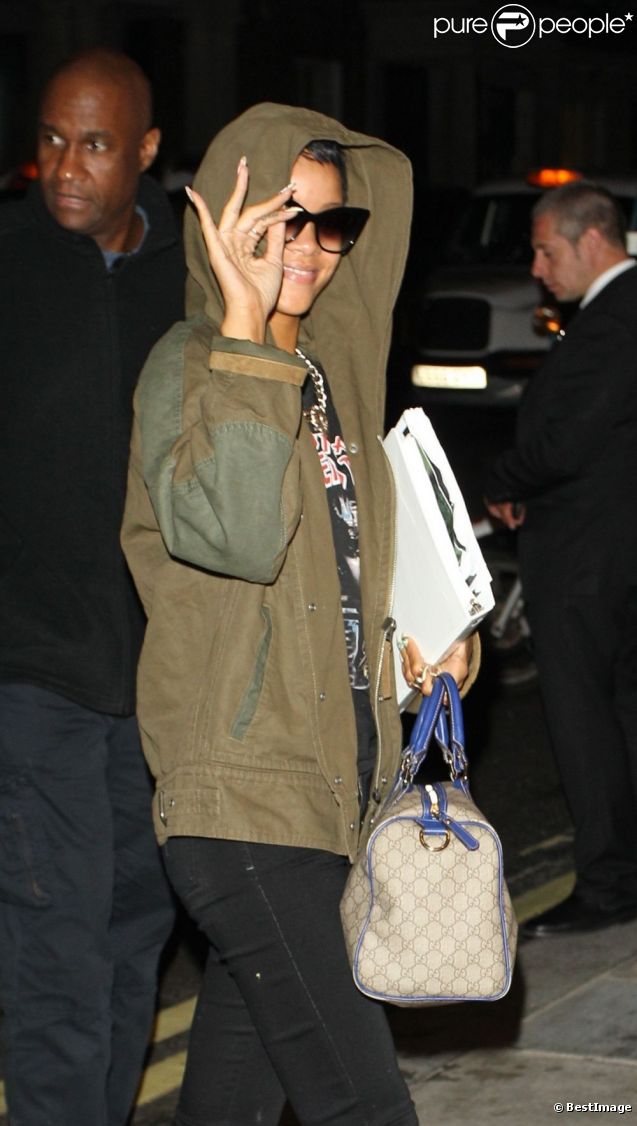 Rihanna arrive à son hôtel à Londres le 7 septembre 2012