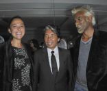  Sandrine Quétier, Satya Oblette et Kenzo lors de la soirée de lancement de la collection haute joaillerie  10 Royale , par Kenzo Takada et Vianney d'Alançon au 10 rue Royale, le 12 septembre 2012 
  