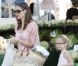 Jennifer Garner à Santa Monica avec ses enfants Violet, Seraphina et le petit dernier Samuel le 16 septembre 2012, Los Angeles