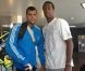 Jo-Wilfried Tsonga et Gaël Monfils prennent la pause, le premier portant une attelle plus qu'impressionnante.