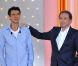 Marc Lavoine et Michel Drucker à l'enregistrement de  Vivement Dimanche , mercredi 19 septembre. L'émission sera diffusé dimanche 23 septembre par France 2.
