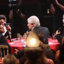 Jamel Debbouze, Véronique Jannot, Catherine Laborde et Bruno Putzulu sur le plateau d'enregistrement du Plus Grand Cabaret du Monde diffusé le 6 octobre sur France 2 et animé par Patrick Sébastien