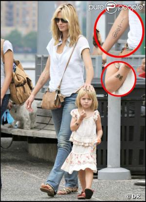 Heidi Klum et Leni tatouées ! Santa Monica, le 21/06/08