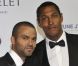 Tony Parker auprès de Boris Diaw lors de la première édition du gala de charité "Monaco par coeur" au profit des associations Jeune J'écoute er CéKeDuBonheur à Monaco, le 22 septembre 2012 