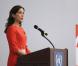 La princesse Mary de Danemark, très élégante, à New York le 27 septembre 2012 pour le lancement de la campagne  Why Poverty ?. 