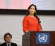 La princesse Mary de Danemark à New York le 27 septembre 2012 pour le lancement de la campagne  Why Poverty ? .