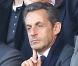 Nicolas Sarkozy, spectateur concentré pendant le match Paris Saint-Germain - Sochaux. Paris, le 29 septembre 2012.