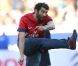 Ramzy Bédia s'éclate sur la pelouse du Parc des Princes avant la rencontre PSG-Sochaux. Paris, le 29 septembre 2012.