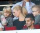 La ravissante Helena Seger, accompagnée de ses deux garçons, soutient son compagnon Zlatan Ibrahimovic lors du match Paris Saint-Germain - Sochaux. Paris, le 29 septembre 2012.