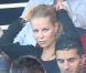 La ravissante Helena Seger soutient son chéri Zlatan Ibrahimovic lors du match Paris Saint-Germain - Sochaux. Paris, le 29 septembre 2012.