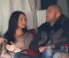 Émilie Nef Naf enceinte et son compagnon Jérémy Menez, confortablement installés dans les gradins du Parc des Princes, assistent à la rencontre entre le Paris Saint-Germain et le FC Sochaux. Paris, le 29 septembre 2012.