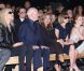 Betty Catroux, Pierre Bergé, Valérie Trierweiler, Anna Wintour et Jessica Chastain au premier rang du défilé Saint Laurent Paris, au Grand Palais, à Paris, le 1er octobre 2012.
