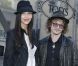 Julien Courbey et une amie du cocktail Tod's à Paris le 1er octobre 2012 à l'ambassade d'Italie