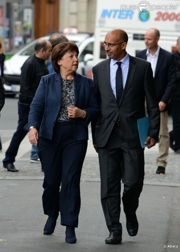 Martine Aubry et Harlem Désir à Paris, le 12 septembre 2012.