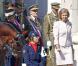 Le roi Juan Carlos d'Espagne, entouré du prince Felipe, de la reine Sofia, de la princesse Letizia, de l'infante Cristina et des infantes Pilar et Margarita, présidait le 1er octobre 2012 à Madrid la remise de la Croix du mérite collectif au régiment de cavalerie Alcantara.