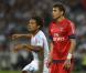 Loic Remy et Thiago Silva lors du match entre l'Olympique de Marseille et le Paris Saint-Germain au Stade Vélodrome de Marseille le 7 octobre 2012 conclu sur le score de 2-2