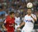 André-Pierre Gignac face à Thiago Silva lors du match entre l'Olympique de Marseille et le Paris Saint-Germain au Stade Vélodrome de Marseille le 7 octobre 2012 conclu sur le score de 2-2