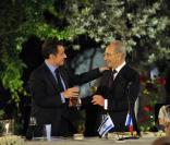 Nicolas Sarkozy et Shimon Pérès, le 23/06/08