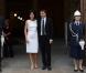  Le prince Albert de Monaco et la princesse Charlene en visite à Florence le 10 octobre 2012, reçus par le maire Matteo Rizzi et son épouse Agnese à l'Hôtel de Ville (Palazzo Vecchio), avant le Bal du Lys au Palazzo Pitti. 