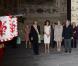  Le prince Albert de Monaco et la princesse Charlene en visite à Florence le 10 octobre 2012, reçus par le maire Matteo Rizzi et son épouse Agnese à l'Hôtel de Ville (Palazzo Vecchio), avant le Bal du Lys au Palazzo Pitti. 