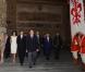  Le prince Albert de Monaco et la princesse Charlene en visite à Florence le 10 octobre 2012, reçus par le maire Matteo Rizzi et son épouse Agnese à l'Hôtel de Ville (Palazzo Vecchio), avant le Bal du Lys au Palazzo Pitti. 