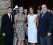  Le prince Albert de Monaco et la princesse Charlene en visite à Florence le 10 octobre 2012, reçus par le maire Matteo Rizzi et son épouse Agnese à l'Hôtel de Ville (Palazzo Vecchio), avant le Bal du Lys au Palazzo Pitti. 