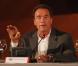 Arnold Schwarzenegger lors de la promotion de son autobiographie  Total Recall , le 11 octobre à Madrid.