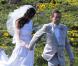 Jean-Luc Delarue et Anissa Khel le jour de leur mariage le 12 mai 2012 à Sauzon