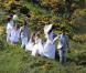 Jean-Luc Delarue et Anissa Khel le jour de leur mariage le 12 mai 2012 à Sauzon