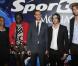  Gwladys Epangue, Lucie Décosse, Pierre Casiraghi, Kevin Rolland et Camille Lacourt lors de la remise des Georges Bertellotti Golden Podium Awards au Forum Grimaldi, le 16 octobre 2012. 