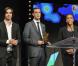  Pierre Casiraghi, ici entre Kevin Rolland et Gwladys Epangue, présidait le 16 octobre 2012 au Forum Grimaldi de Monaco, en représentation de son oncle le prince Albert, la cérémonie de remise des Georges Bertellotti Golden Podium Awards. 
