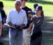 Calista Flockhart et Harrison Ford encouragent leur fils Liam à son match de football, le 27 octobre 2012 à Brentwood