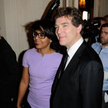 Audrey Pulvar et Arnaud Montebourg lors de la soirée GQ Man Of The Year à l'Hôtel Ritz à Paris le 18 janvier 2012