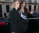 Marine Lorphelin, Miss France 2013, à la sortie d'Europe 1 avec Sylvie Tellier, le 10 décembre 2012