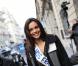 Marine Lorphelin, Miss France 2013, à la sortie d'Europe 1 avec Sylvie Tellier, le 10 décembre 2012