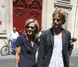 Claire Chazal et son compagnon Arnaud Lemaire au défilé Dior, le 30/06/08