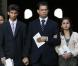 La famille de Jacintha Saldanha : son époux Ben Barboza et ses enfants Junal et Lisha - lors d'une messe à Westminster, le 15 décembre 2012.